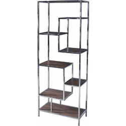 Ράφια DKD Home Decor Ασημί Χάλυβας Ξύλο MDF (80 x 40 x 200 cm)