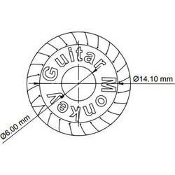 Guitar Monkey Double Grip Swirl Vol. Knob BK