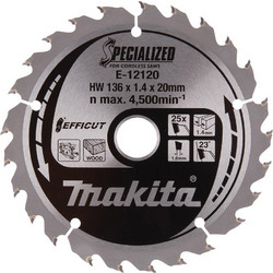Makita - Πριονόδισκος Specialized για Ξύλο 136x20 mm (E-12120)