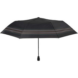 Umbrella Gent Mini 54/8 Aut. 3 section round black with border stripe καφέ