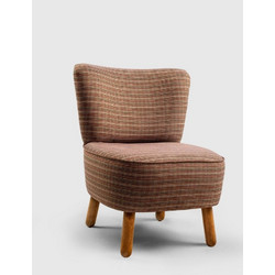 Wing Chair Saga Nostaljik Brown Fabric: 100% Vegan Leather 43x33x35 cm