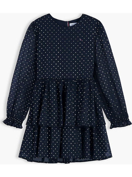 Tommy Hilfiger Dot Foil Party Παιδικό Φόρεμα Σκούρο Μπλε KG0KG09618-8Y-16Y-C1G
