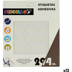 Κολλητικές ετικέτες Pincello Λευκό 17 x 4 x 19 cm 17 x 24 mm Οβάλ (12 Μονάδες)