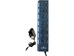 Powertech PT-111 USB Hub 2.0 USB-A με 7 Θύρες USB-A & Εξωτερική Παροχή Ρεύματος