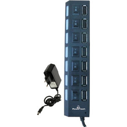 Powertech PT-111 USB Hub 2.0 USB-A με 7 Θύρες USB-A & Εξωτερική Παροχή Ρεύματος