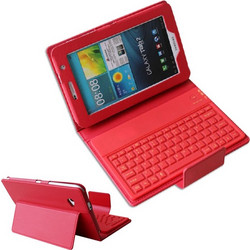 Δερμάτινη Θήκη Bluetooth με Πληκτρολόγιο για το Samsung Galaxy Tab 2 7" P3100 P6200 Κόκκινη (ΟΕΜ)