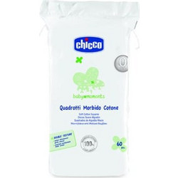 Chicco Baby Moments (02654-00) Τετράγωνα Μαντηλάκια από Βαμβάκι 60 Τεμάχια