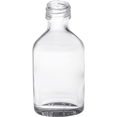 Μπουκάλι 20 ml γυάλινο σε σχήμα πλακέ - φλασκί