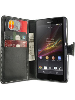 Sony Xperia Z3 Plus (E6553) - Δερμάτινη Θήκη Stand Πορτοφόλι Μαύρη (OEM)
