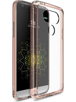 Ringke (Fusion) Διάφανη Θήκη LG G5 με TPU Bumper Rose Gold + Screen Protector (7709)