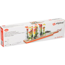 Alpina Switzerland Σετ 14 τεμ. Ξύλινη Βάση 5x37x10cm για Σερβίρισμα Ορεκτικών Σνακ Snack Tapas με μπολ για σάλτσα, 02267 Πορτοκαλί - Alpina Switzerland