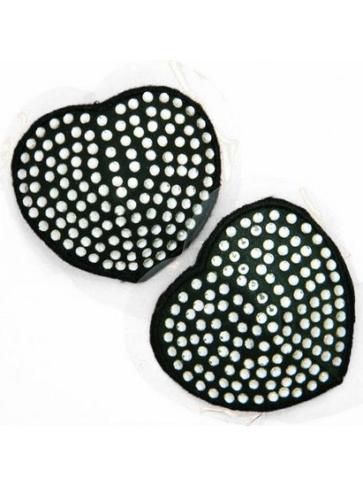 Ασπρόμαυρο κάλυμμα στήθους με στρας Nipple Cover