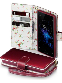 Terrapin Floral Wallet Red (Xperia XZ2 Compact)