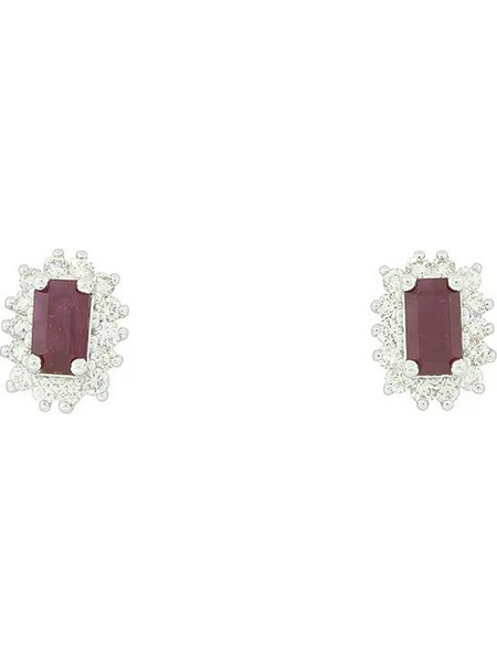 Million Diamonds SK Γυναικεία Σκουλαρίκια Καρφωτά από Λευκόχρυσο 18K με Ρουμπίνι 10341