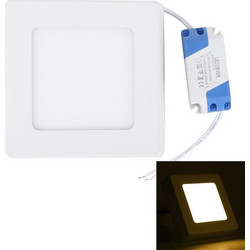 6W Square LED Surface Panel Light with LED Driver, 12cm 30 LEDs SMD 2835 3000K, AC 85-265V (OEM)