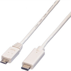 Value Cable USB 2.0 Type-C Male - Micro-USB Type-B 1m White 11.99.9020