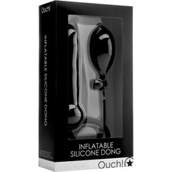 Ouch Inflatable Silicone Dong Dildo με Βεντούζα Μαύρο