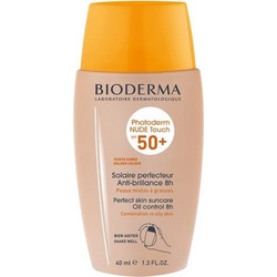 Bioderma Photoderm Nude Touch Golden Tint Αντηλιακή Κρέμα Προσώπου Αντιγηραντική με Χρώμα SPF50+ 40ml