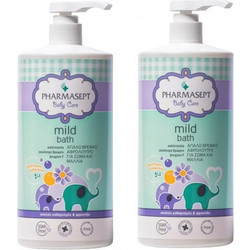 Pharmasept Tol Velvet Baby Mild Βρεφικό Σαμπουάν & Αφρόλουτρο για Ατοπικό Δέρμα Καλέντουλα με Αντλία 2x1lt