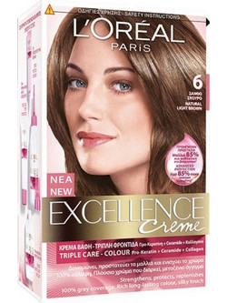 L'Oreal Paris Excellence Creme 6 Ξανθό Σκούρο Μόνιμη Βαφή Μαλλιών 48ml
