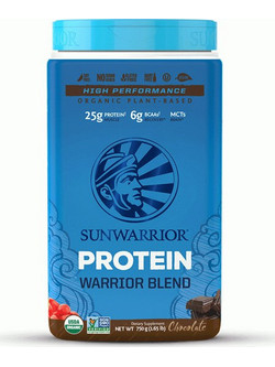 Sunwarrior Warrior Blend Chocolate Φυτική Πρωτεΐνη Γράμμωσης Χωρίς Λακτόζη & Γλουτένη 750gr