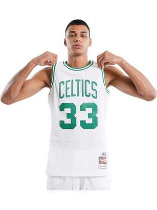 Mitchell & Ness NBA Larry Bird Boston Celtics 1985-86 Swingman Ανδρικό Αθλητικό T-Shirt Λευκό SMJYGS18141-BCE85LBI
