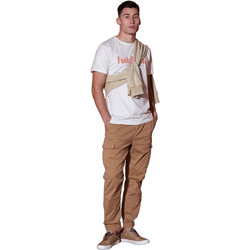 Funky Buddha Ανδρικό Παντελόνι Cargo Joggers Ελαστικό Κανονική Εφαρμογή Μπεζ FBM007-034-02