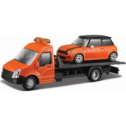 Bburago Street Fire Flatbed Transport Mini Cooper 18-314001
