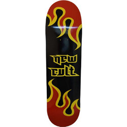 New Cult Skate Deck Red Flames Black