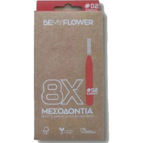 BeMyFlower Bamboo Μεσοδόντια Βουρτσάκια 0.5mm Κόκκινα 8τμχ