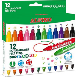 Alpino Stamper Duo Μαρκαδόροι Ζωγραφικής Σετ 12 Χρώματα