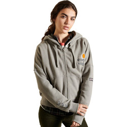 Superdry Embelished Suka Boxy Γυναικεία Ζακέτα Φούτερ Μακριά με Κουκούλα και Φερμουάρ Χακί W2011112A-6EY
