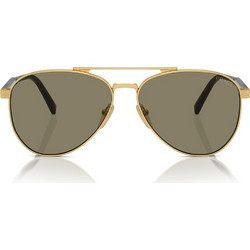 Prada PRA58S 5AK90F Ανδρικά Γυαλιά Ηλίου Aviator Μεταλλικά Χρυσά με Μαύρο Polarized Φακό
