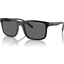 Armani Exchange AX4145S 815887 Ανδρικά Γυαλιά Ηλίου Τετράγωνα Κοκάλινα Μαύρα με Μαύρο Polarized Φακό