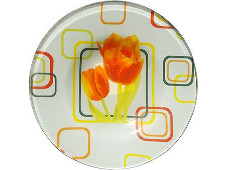 Borgonovo Πιάτα Γλυκού Γυάλινα Tulip 14cm 6τμχ