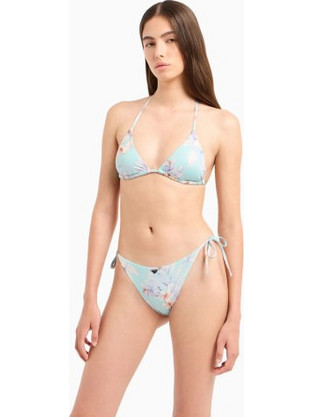 Emporio Armani Bikini Set Τριγωνάκι Floral Γαλάζιο 2627404R33513482