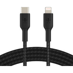 Belkin Braided USB-C to Lightning Cable 1m Black CAA004BT1MBK