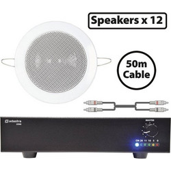 Adastra 12x EC36V+US90 Σετ Παθητικά Ηχεία Οροφής 6W Αδιάβροχα Λευκά