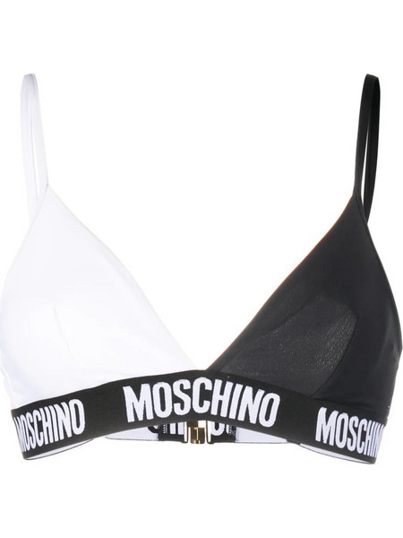 Moschino Bikini Top Τριγωνάκι Μαύρο Λευκό 2A5729490124K
