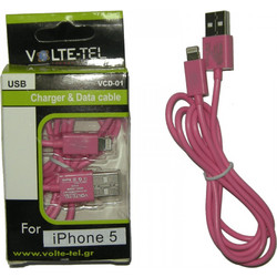 Volte-Tel VCD01 USB-A to Lightning Cable 1m Pink 5205308108815