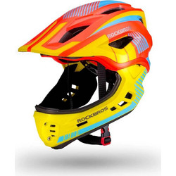 Rockbros TT-32SOYB Παιδικό Κράνος Ποδηλάτου Βουνού / Downhill / BMX / Dirt Full Face Πορτοκαλί Κίτρινο