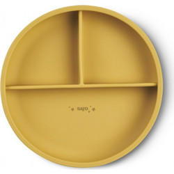 Saro Πιάτο Σιλικόνης με Χωρίσματα Yellow