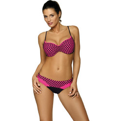 Marko Bikini Set με Ενίσχυση Φούξια Μαύρο M-490