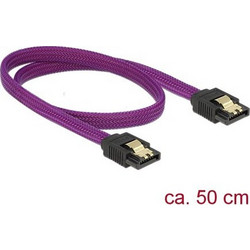 DeLOCK 83691 Καλώδιο Σκληρού Δίσκου 7-Pin SATA III to 7-Pin SATA III 0.5m Purple