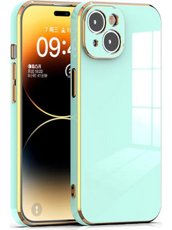 Bodycell Gold Plated Silicon Back Cover Mint Green (iPhone 15 Plus)