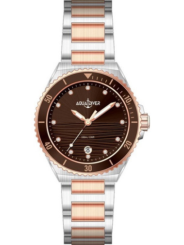 Aquadiver Oceana Γυναικείο Ρολόι με Ασημί Ροζ Χρυσό Μεταλλικό Μπρασελέ SS22165L25