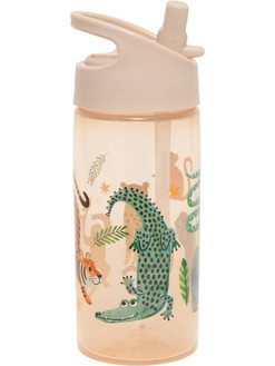 Petit Monkey Upside Down Animals Παιδικό Παγούρι Πλαστικό BPA Free Εκρού 380ml