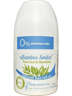 Bamboo Smiles Tea Tree & Bamboo Φυσικό Αποσμητικό Roll On Χωρίς Αλουμίνιο 50ml