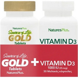 Nature's Plus Source of Life Gold 30 Ταμπλέτες + Vitamin D3 1000iu 30 Μαλακές Κάψουλες