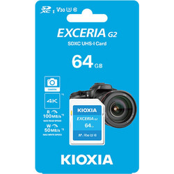 Kioxia Exceria G2 SDXC 64GB Class 10 U3 V30 UHS-I